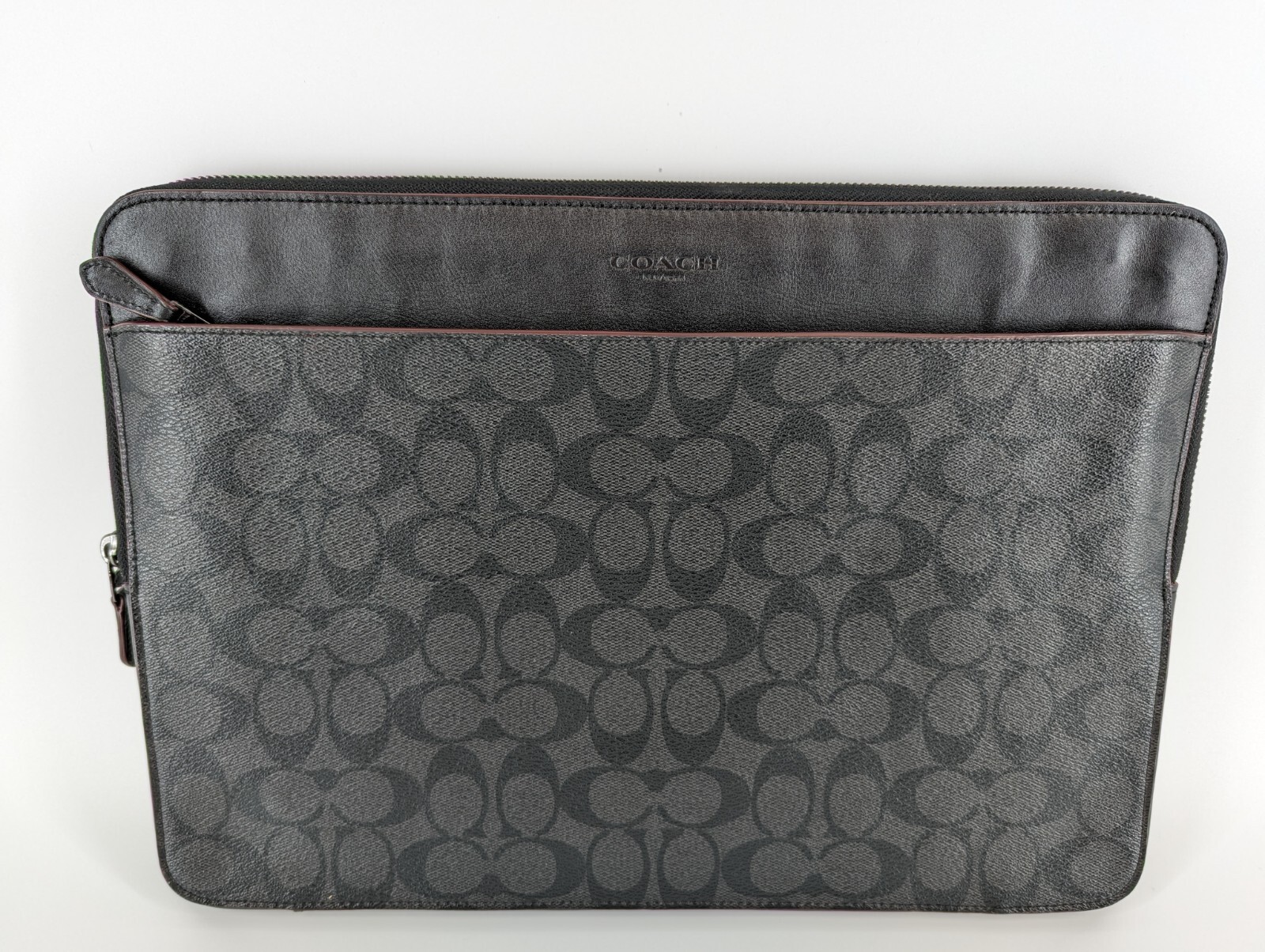 Coach Signature Canvas Laptop Sleeve Case Black Monogram 14.25" Padded