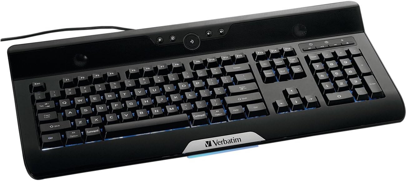 Verbatim 104 Key USB Keyboard, Tune Board for MAC, Black 96671 w/ 