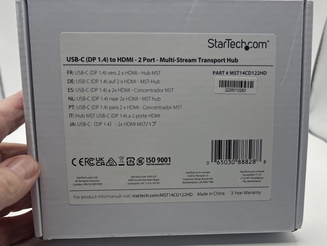 StarTech USB-C to Dual HDMI MST Hub MST14CD122HD