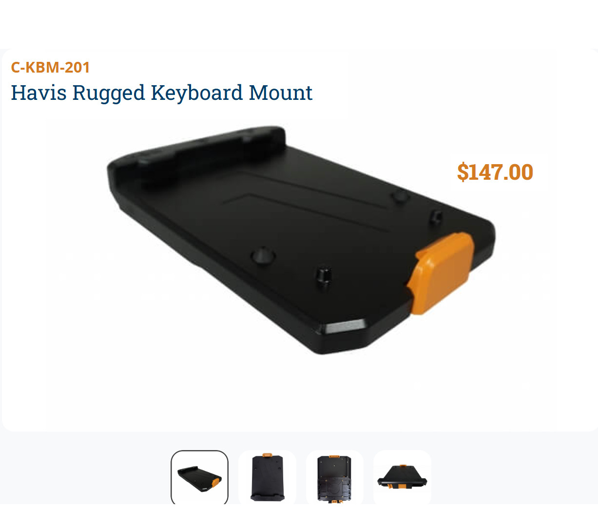99.99% Life Left Genuine Havis Rugged Keyboard Mount C-KBM-201 Quick Release