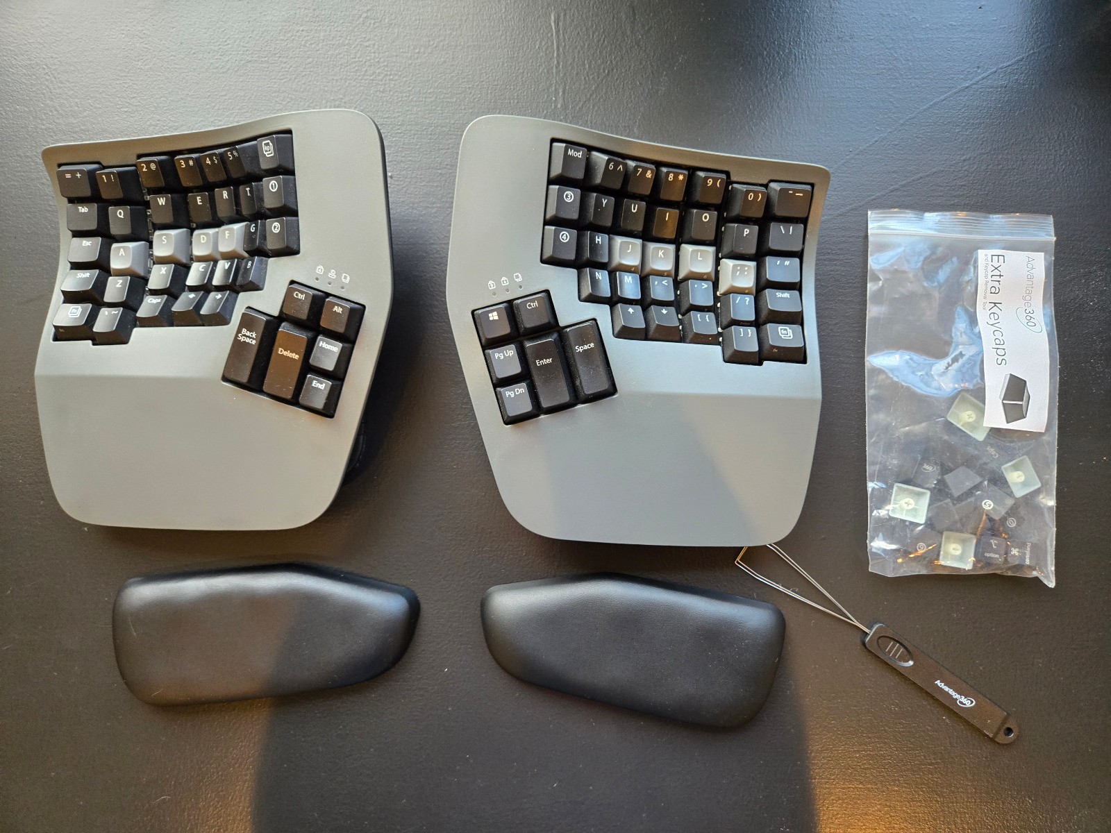 Kinesis Advantage360 Pro Split Keyboard (ZMK / Gateron Brown) + Palm Pads