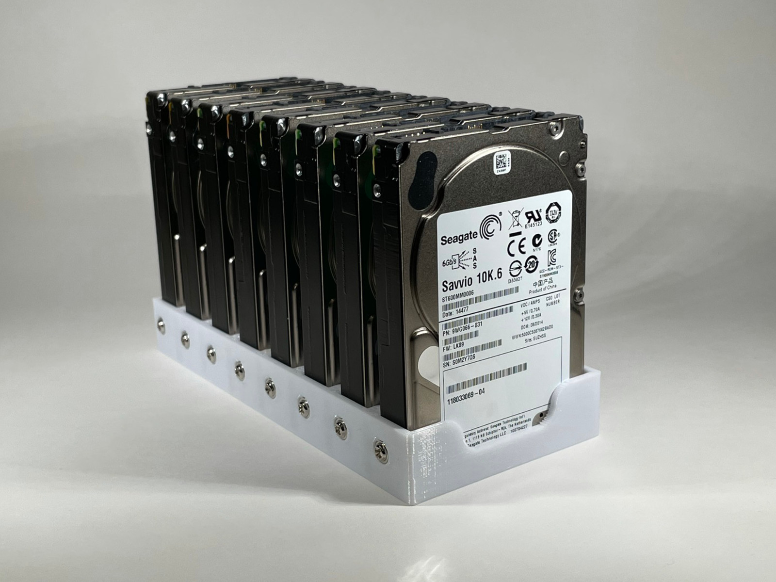 8 Bay 2.5" 15mm Hard Drive Rack Holder Cage Case Caddy