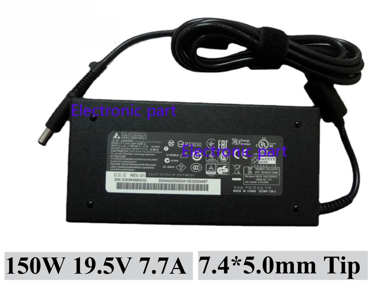 Delta 150W 19.5V 7.7A Charger ADP-150VB B 7.4*5.0mm Power Supply Adapter