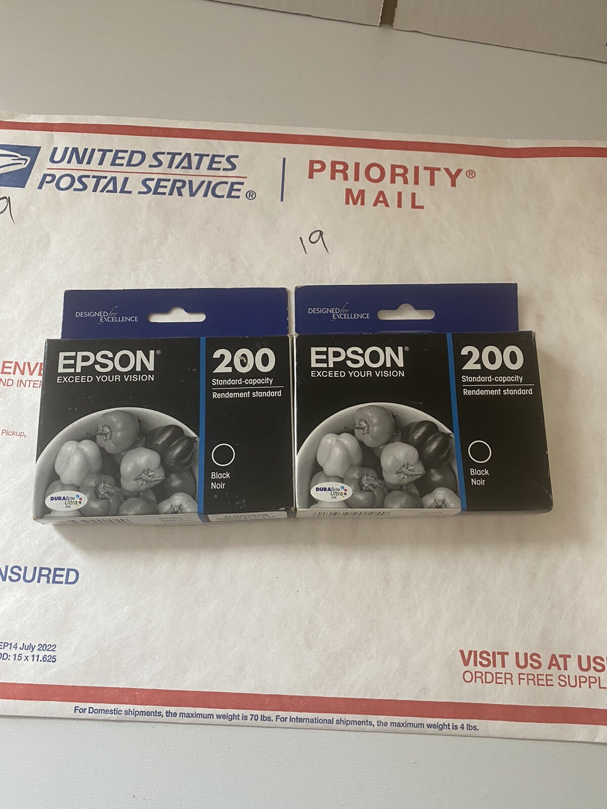 Epson T200120 200 Standard-Capacity Black Ink Cartridge (2 Box ) EXP: 2025/2026