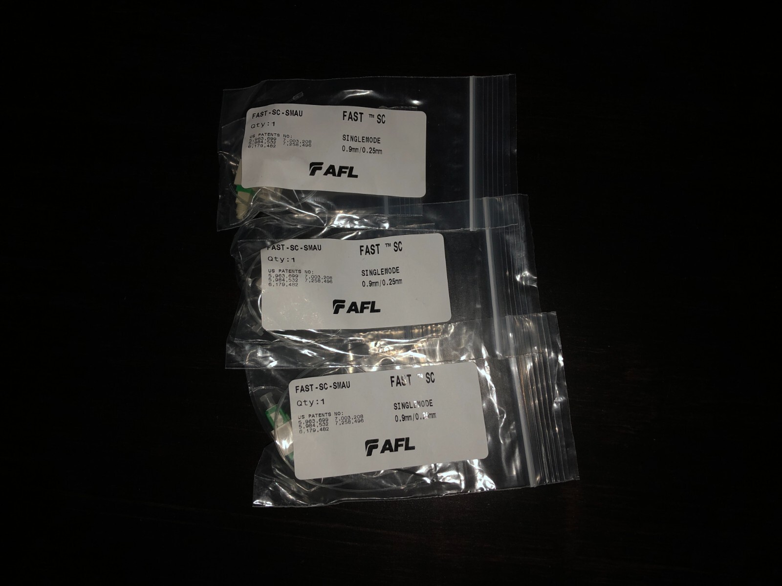 AFL FastConnect SC Single Mode FAST-SC-SMAU-25 Lot of 3