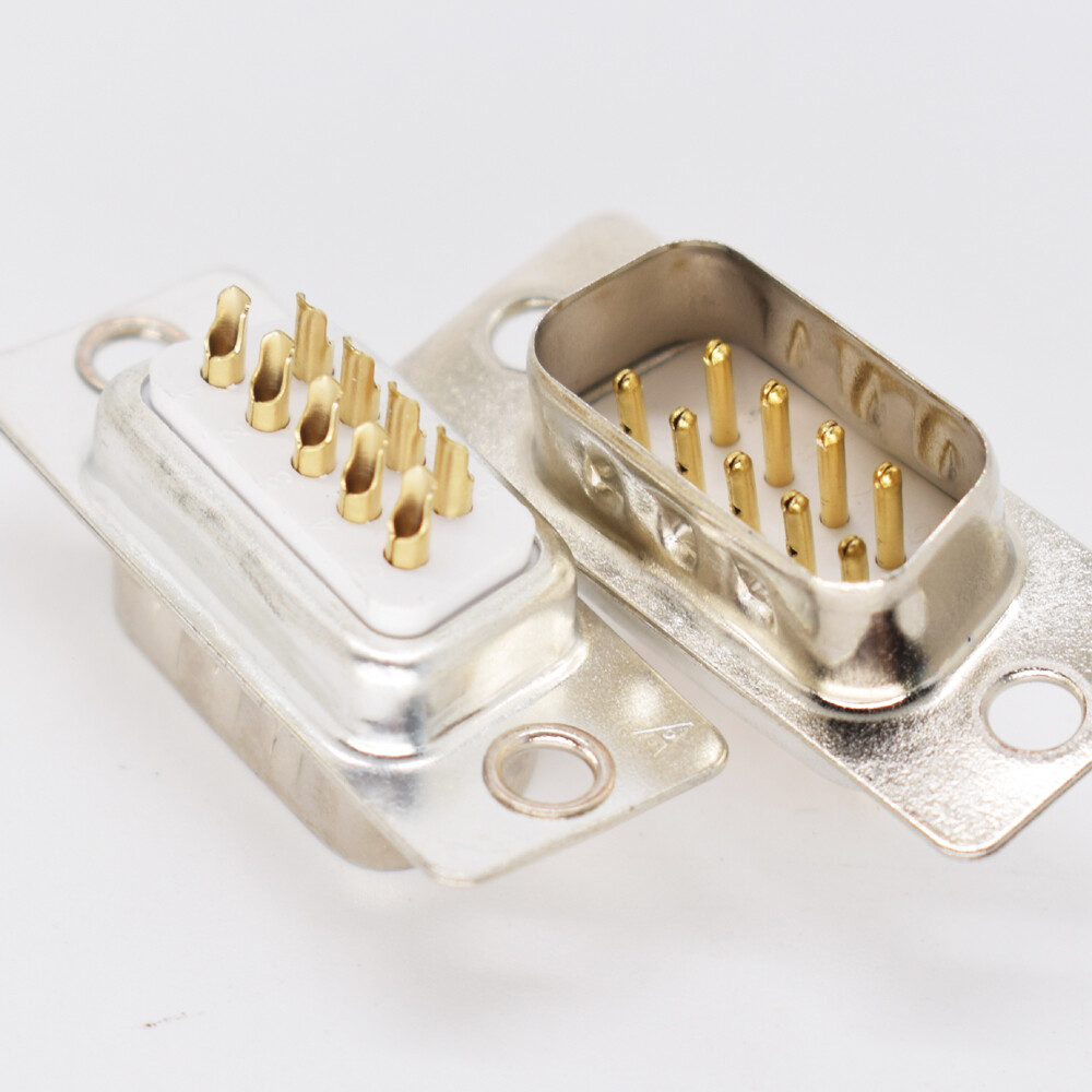 10pcs Gold Pin 9pin D-Sub Male Socket Solder Chassis Connector RS232 Serial DB9