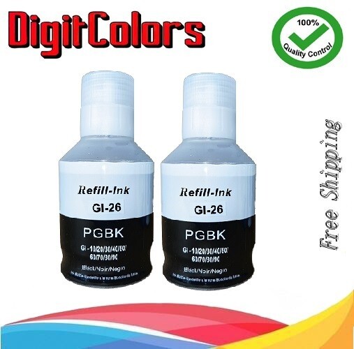 For Canon GI-26 2 Black Pigment Ink Bottles for  Pixma MAXIFY GX6020 GX7020