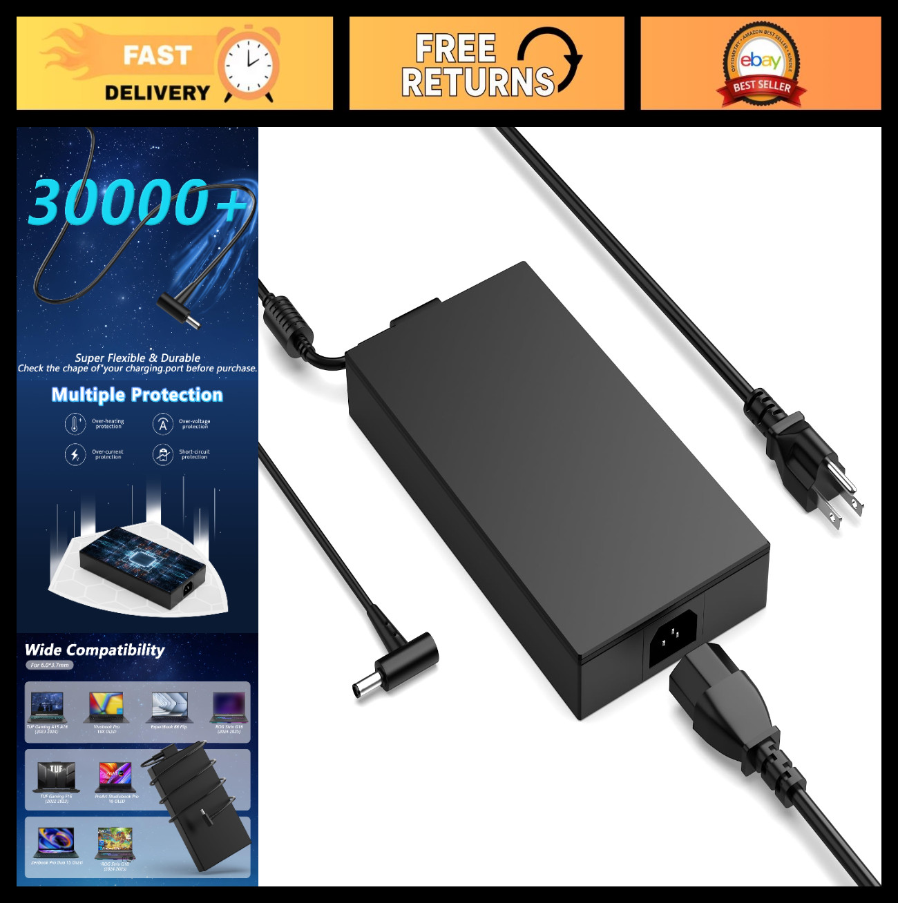330W 280W Laptop Charger for ROG Strix G15 G16 G17 G18 & Zephyrus Duo GX650 GX55