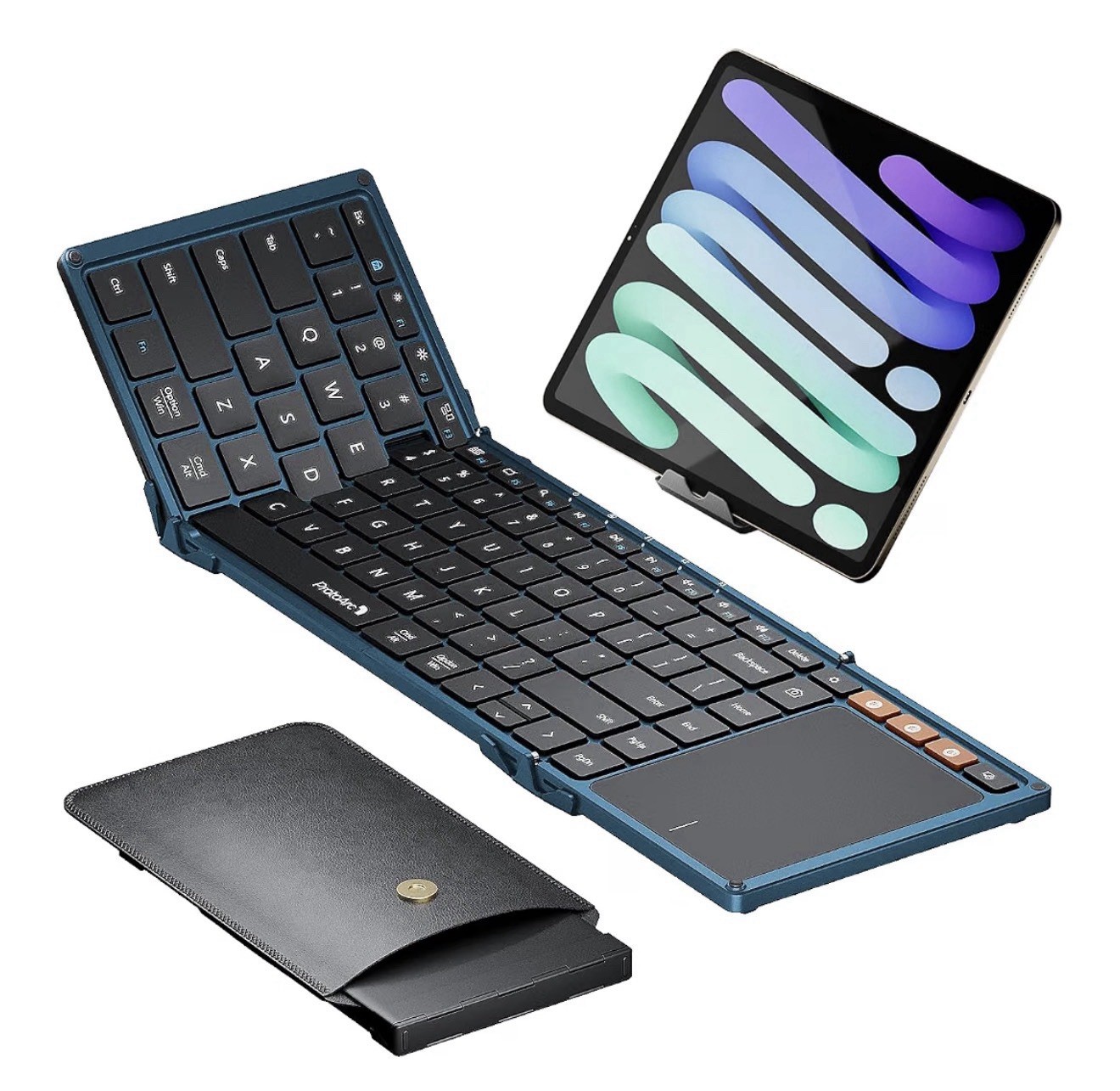 ProtoArc XK01 TP Foldable Keyboard with Touchpad, 0.65 in Keycaps, Blue