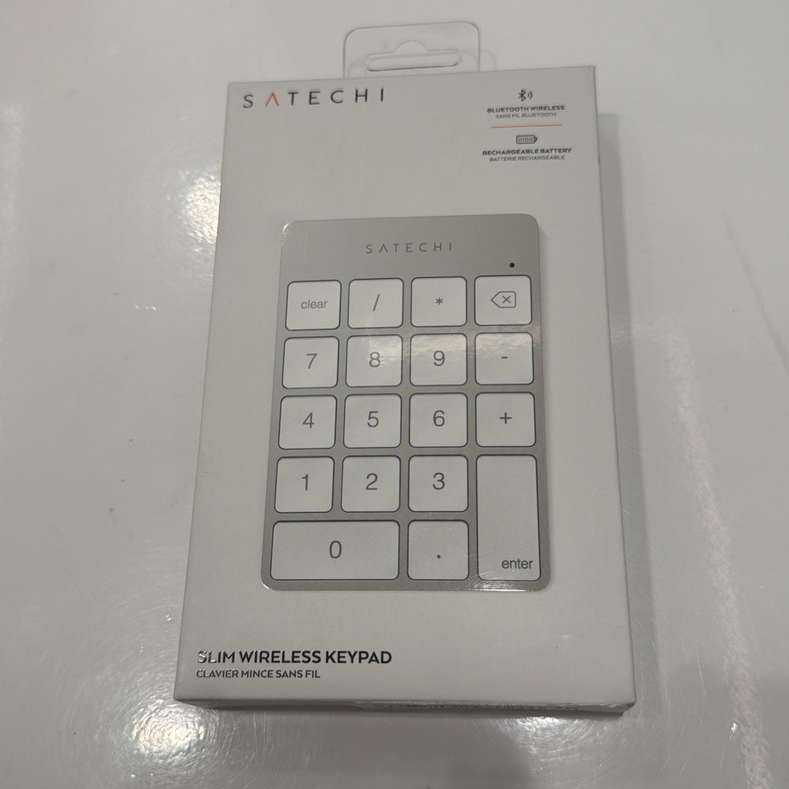 Satechi Slim Aluminum Bluetooth Keypad, Wireless 18-Key Numeric Keypad, Mic