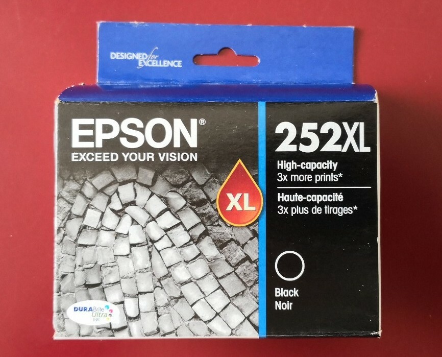 04-2019 NIB GENUINE Epson 252XL Black Ink Cartridge WF 3620 3640 7110 7610 7620