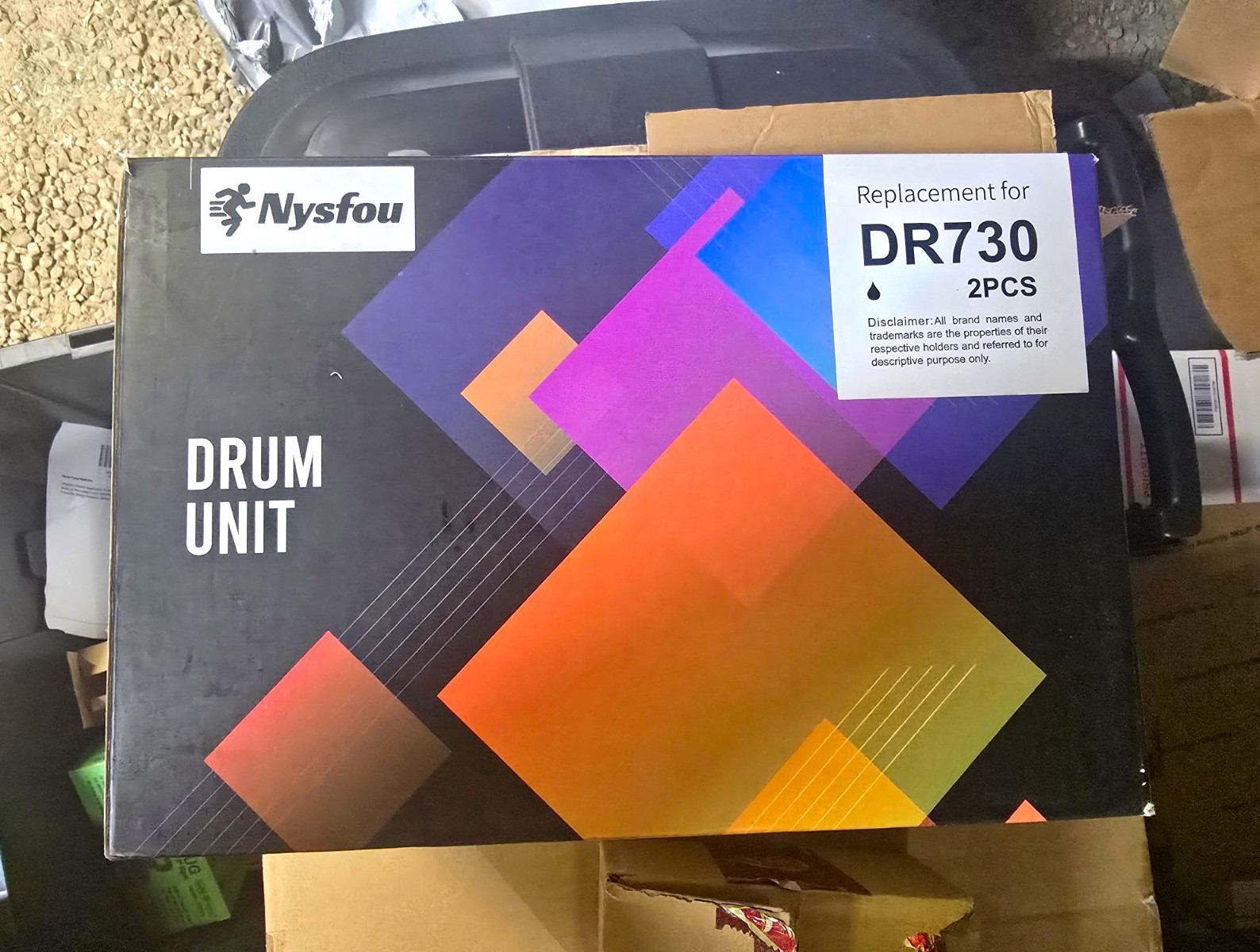 Nysfou DR730 Drum Unit Replacement 2-Pack Black for Brother HL & MFC