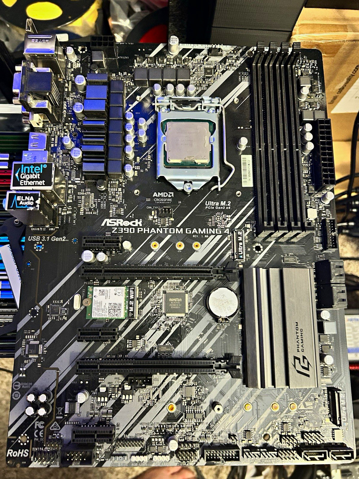 ASRock Z390 Phantom Gaming 4 ATX LGA1151 motherboard with i7-9700K 3.60GHz