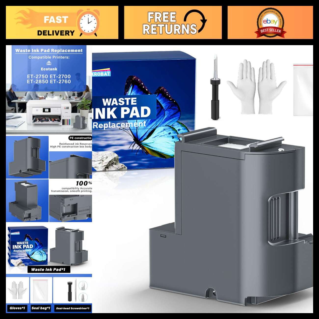 Waste Ink Pad Replacement & Reset Software for Ecotank ET-2850/2760/2750/2700