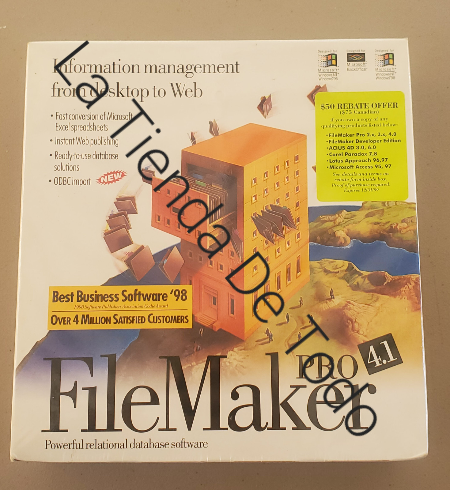 VINTAGE 1998 OLD NEW STOCK COMPUTER CD ROM FILE MAKER pro 4.1 FOR WINDOWS