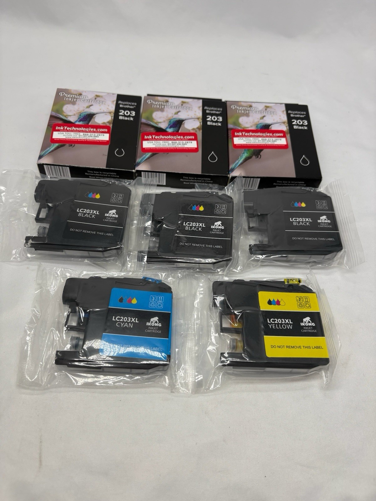 8PK LC203XL Black Cyan Yellow Ink Cartridge For Brother MFC-J4620DW MFC-J5520DW