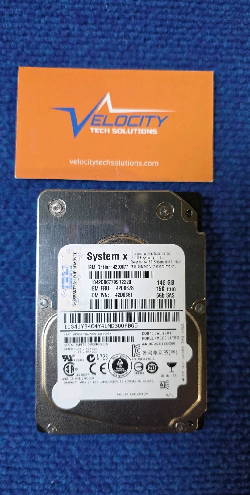 IBM 146GB Internal 15K RPM 6GB/s 2.5" 42D0678/42D0681 HDD