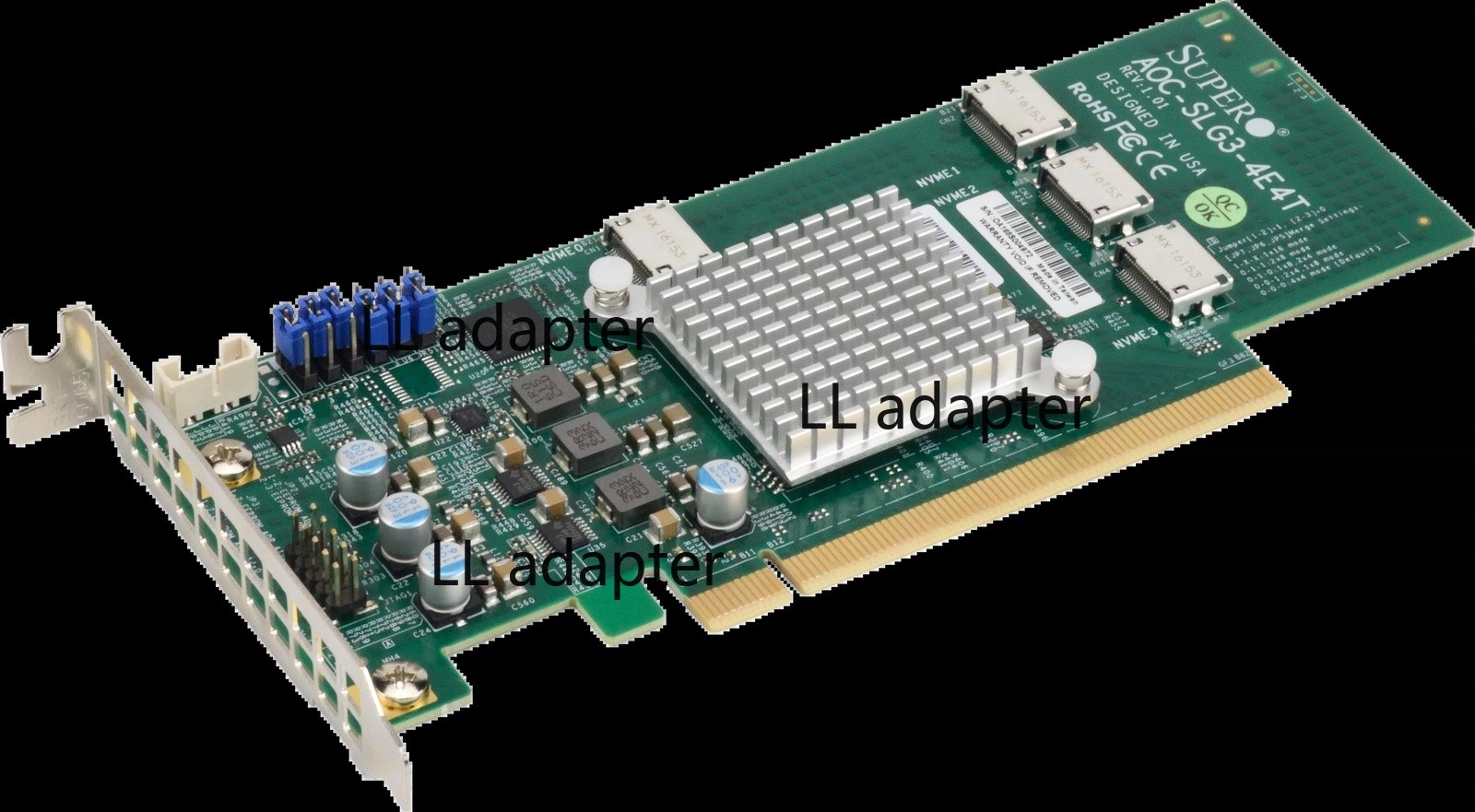 Supermicro AOC-SLG3-4E4T PCIe OcuLink Low Profile 3.0 NVME U.2 expansion card