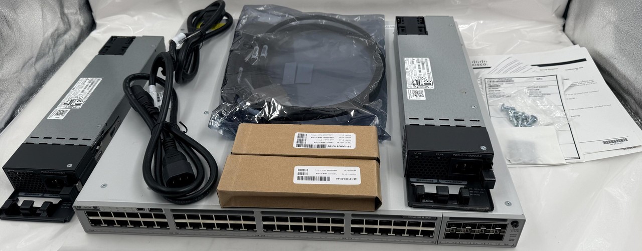 CISCO CATALYST 9300 C9300-48U-A 48-PORT UPOE NETWORK SWITCH + C9300-NM-8X 2*PSU