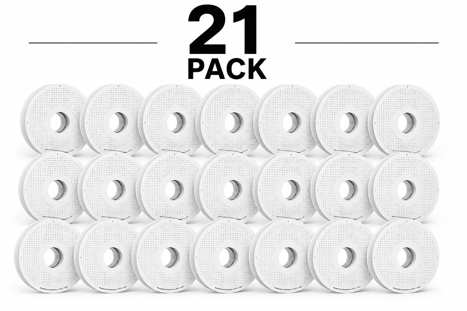 Bambu Lab Reusable Spool – 21 Pack – White – Low Temp ≤70°C – PLA/PETG
