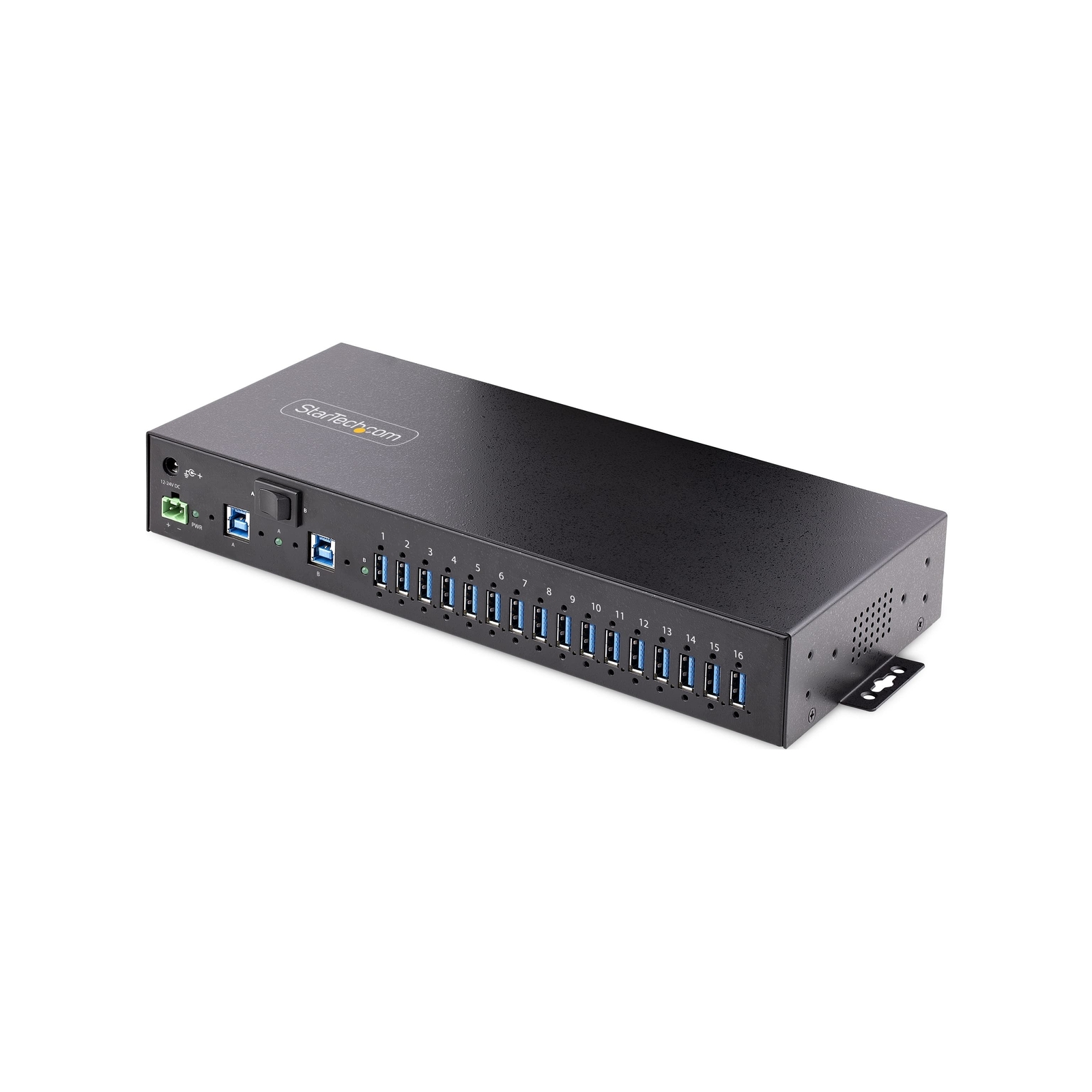 StarTech.com 16-Port Industrial USB 3.0 Hub 5Gbps, Metal, DIN/Surface/Rack Mo...