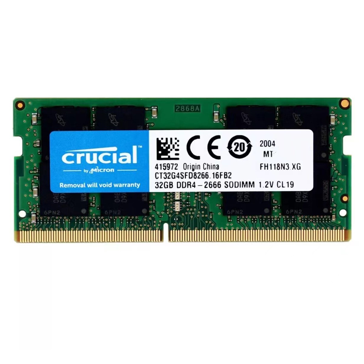 New Crucial 32GB DDR4 2666MHz PC4-21300 Laptop SODIMM Memory Ram CT32G4SFD8266