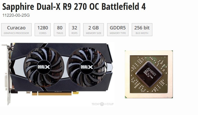 Sapphire Dual-X R9 270 OC Battlefield 4 2GB GDDR5 Graphics Card✅ DP HDMI 2x DVI✅