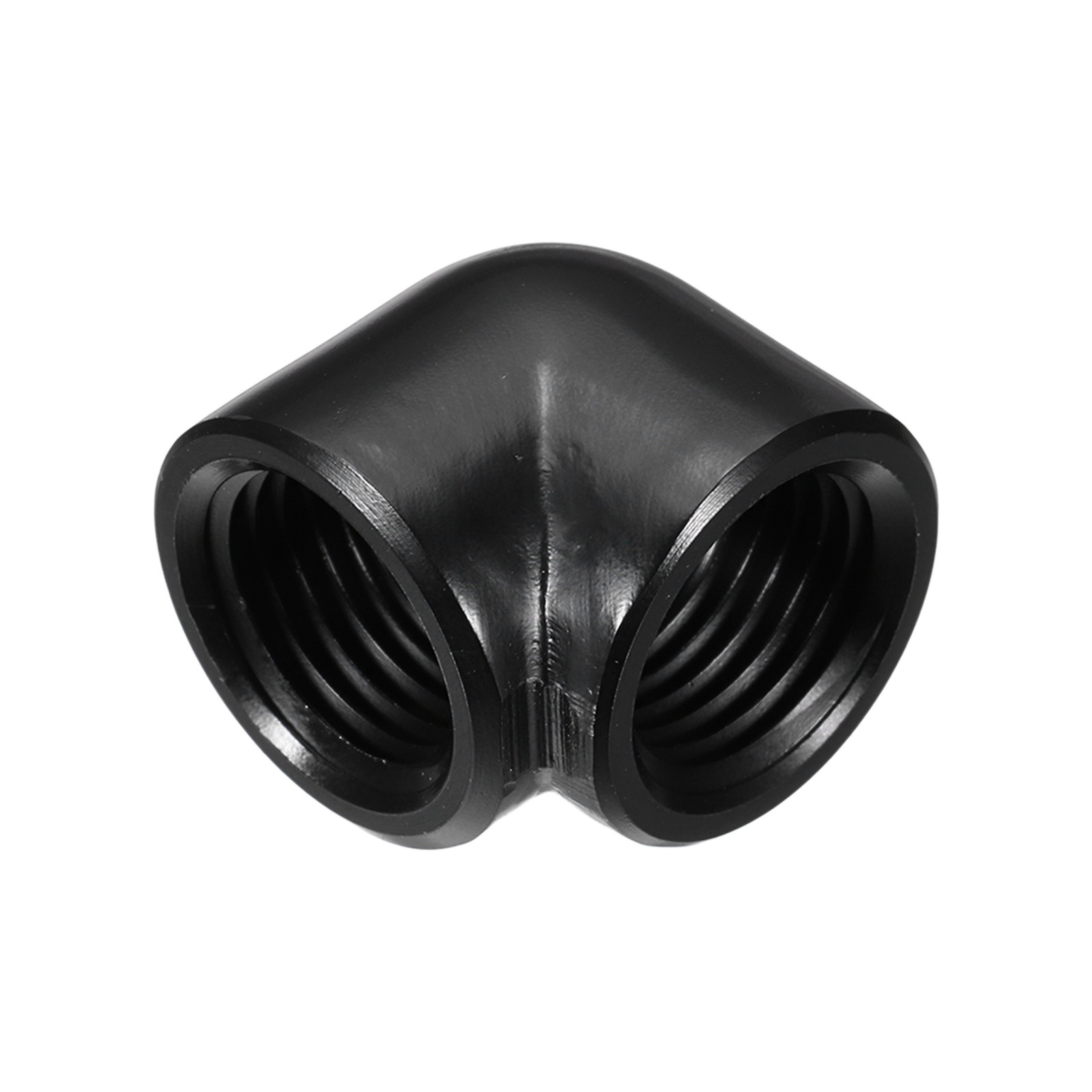 1Pcs G1/4" Female to Female Extender Fitting 90° Elbow Adapter Connector, Black