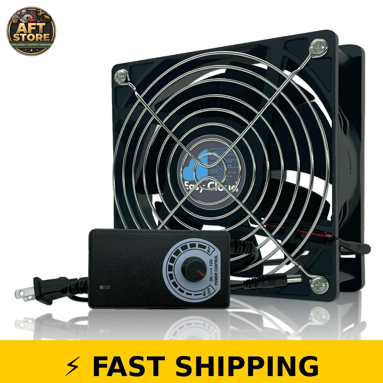 Easy Cloud 120mm Variable Speed AC Computer Fan with Controller