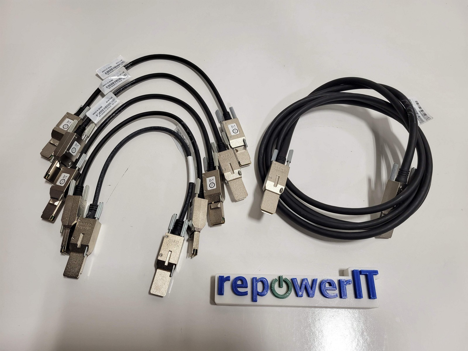 Lot of 6x Cisco STACK-T2-50CM / 3M V03 StackWise Stacking Cables USED