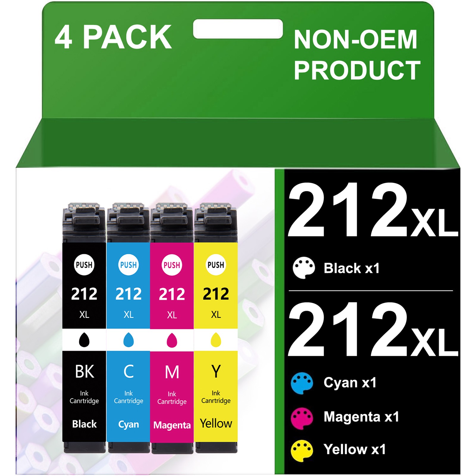 4PK 212XL T212XL Ink Cartridges  For Epson WorkForce WF-2830 WF2850 XP-4100 4105