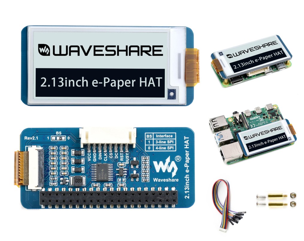 2.13inch E-Ink Display HAT V4 Version Compatible with Raspberry Pi 5/ 4B/3B+/3B/