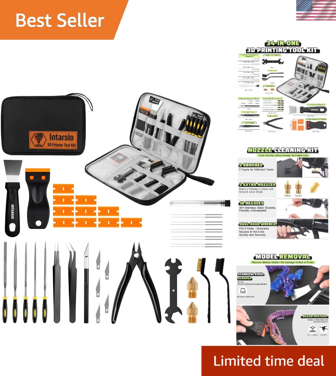 Complete 3D Printing Essentials - 34 Tools, Nozzles, & Scapers for All Printers