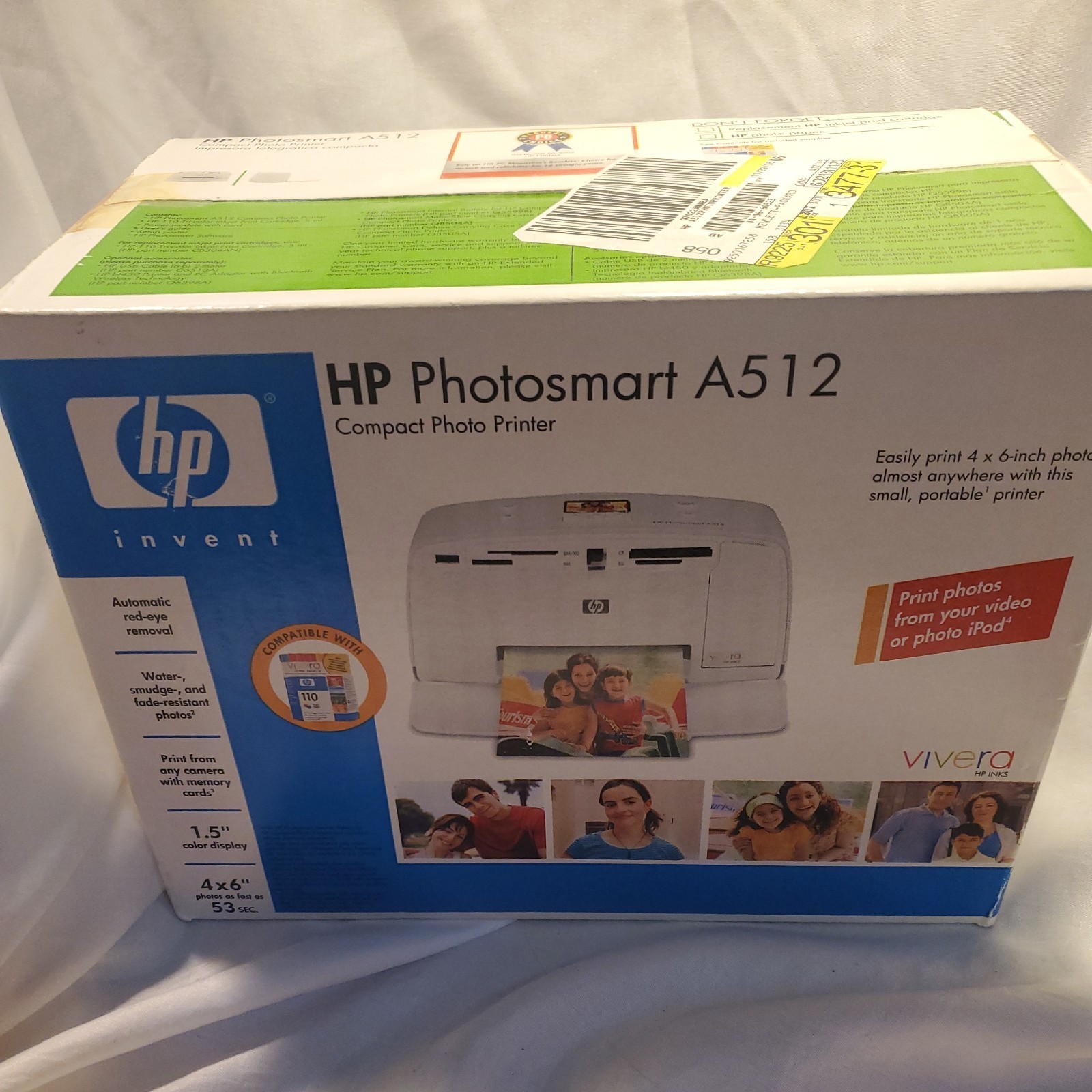 HP Photosmart A512 Digital Photo Inkjet Printer new unopened box. See pictures.