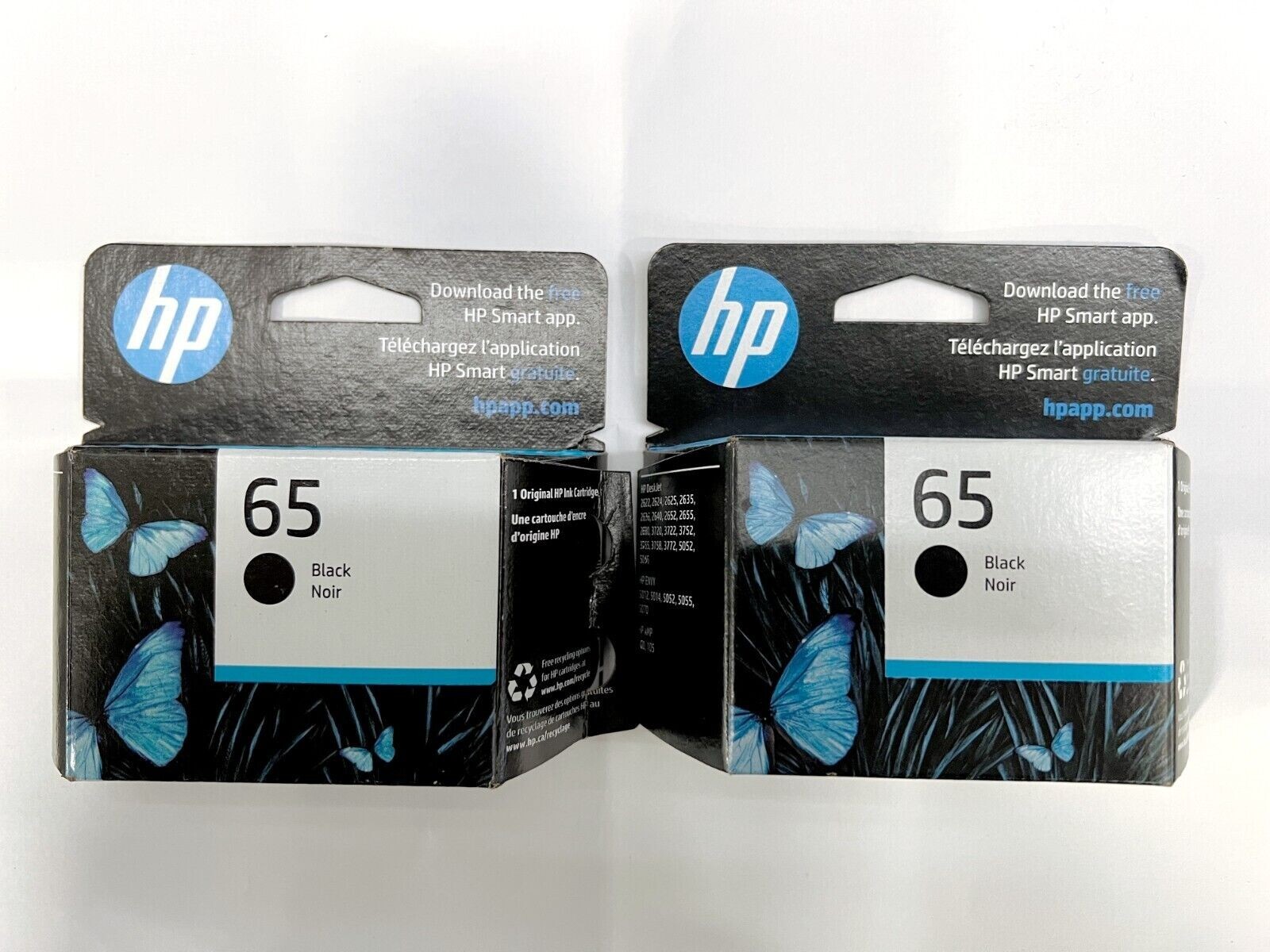 2 pack Genuine New OEM HP 65 Black Ink Cartridge N9K02AN EXP 2023