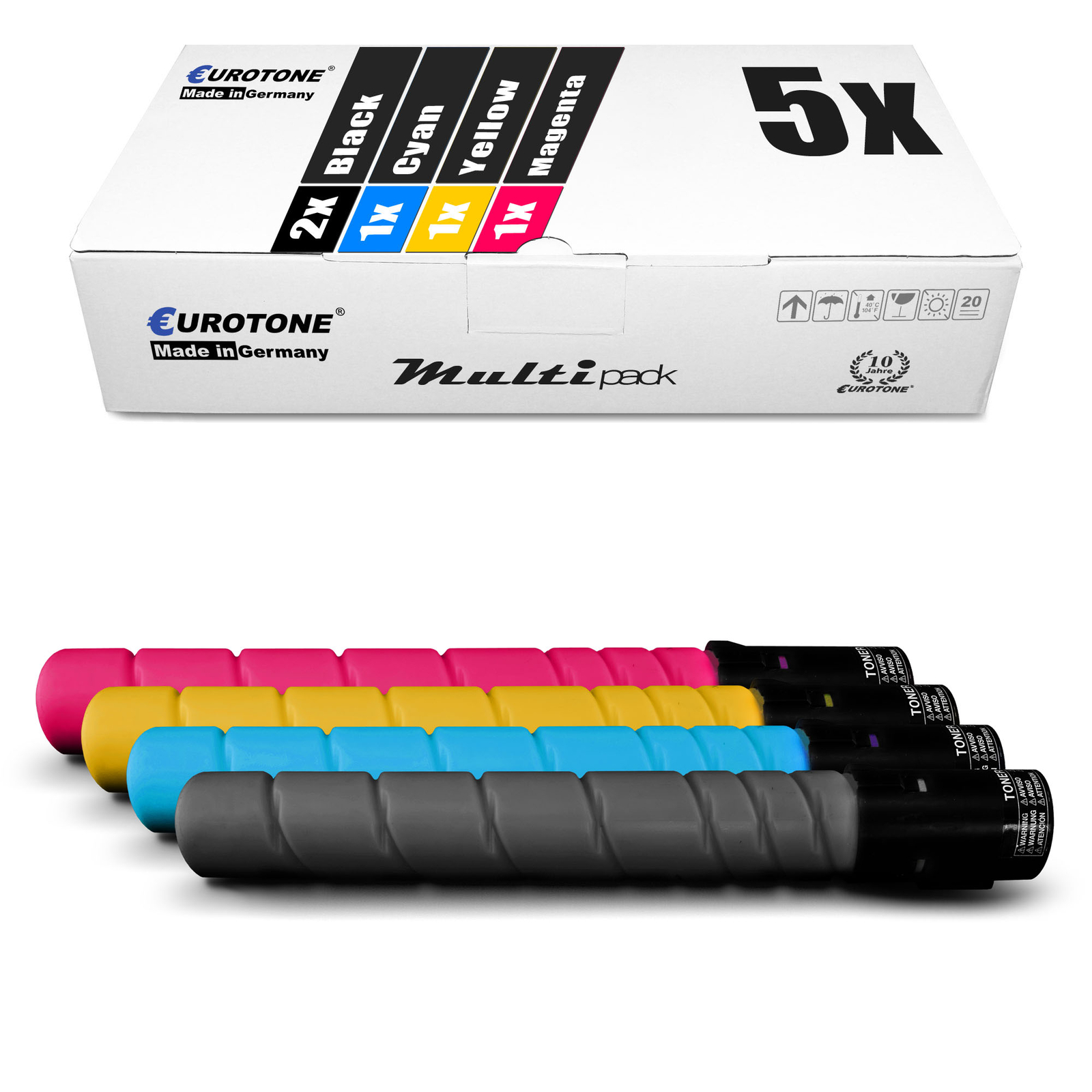 5X Eco Toner Replaces Konica Minolta TN-321C TN-321K TN-321M TN-321Y