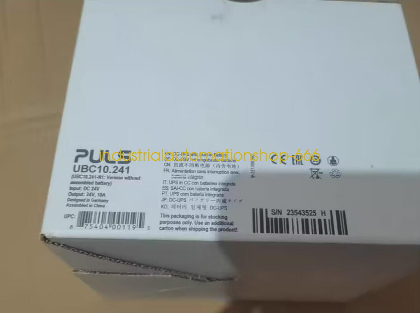 1PC NEW Puls UBC10.241 Power Supply Output 24VDC 10A Via DHL or FedEX