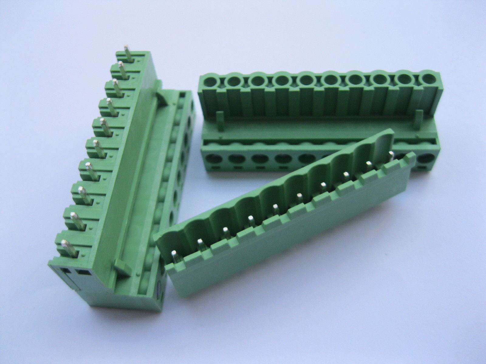 5 pcs 5.08mm Straight 10 pin Screw Terminal Block Connector Pluggable Green New