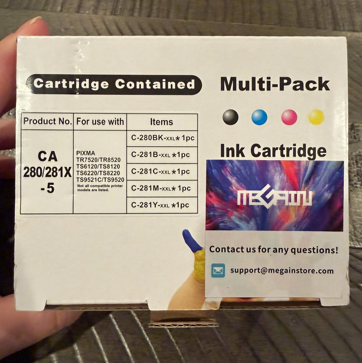 MEGAIN Compatible Canon PGI-280/CLI-281 XXL Ink Cartridges 5-Pack KCMY