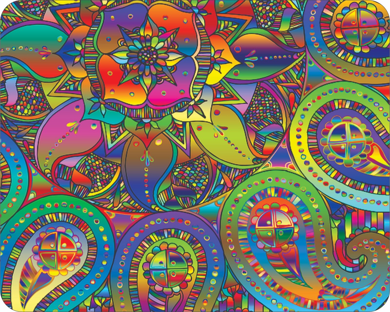 Paisley Art Deco Style  Mouse Pad 7 3/4  x 9"  color patterns