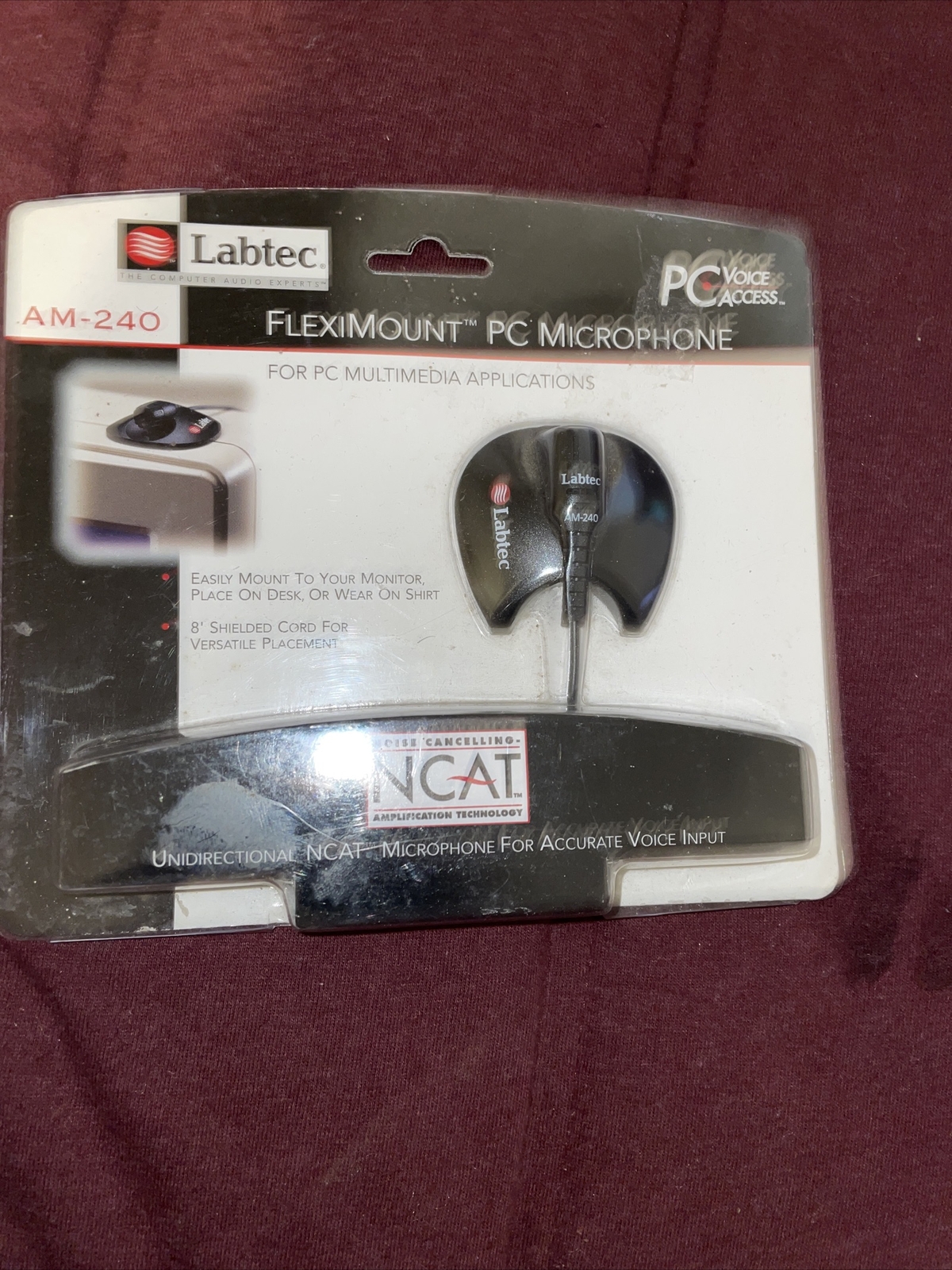 Fleximount PC Microphone P/N AM-240 Black Unidirectional.pre-own