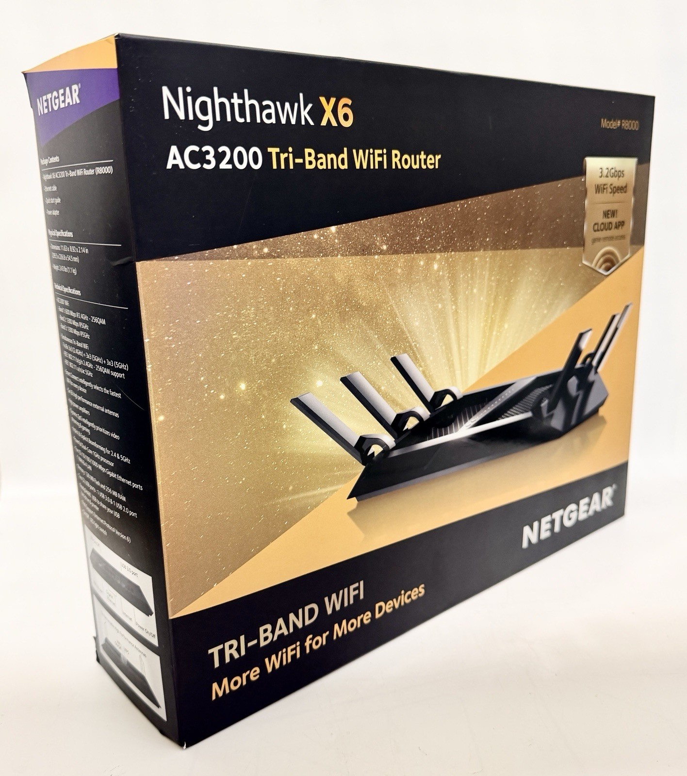 NETGEAR Nighthawk X6 AC3200 Tri-Band WiFi Router R8000-100NAS New Retail Box