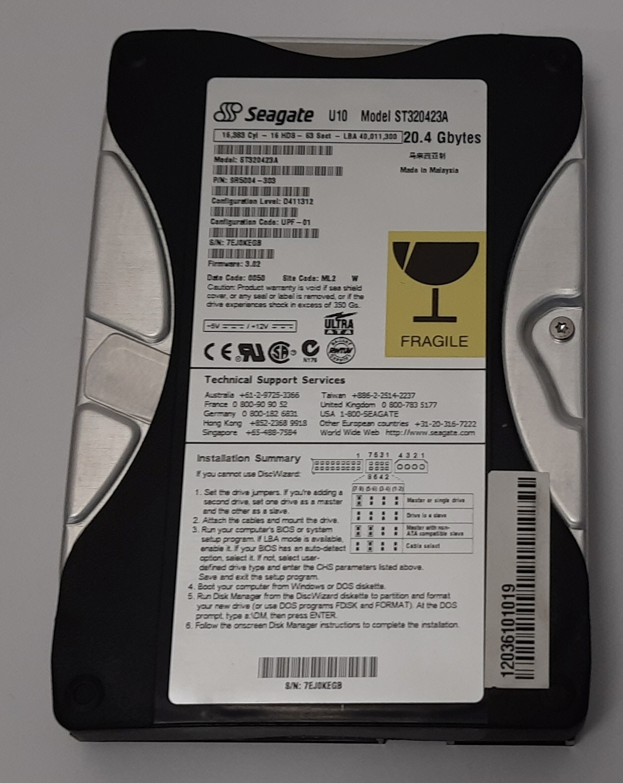 Seagate ST320423A IDE (20GB, Retro, 2000) Hard Drive
