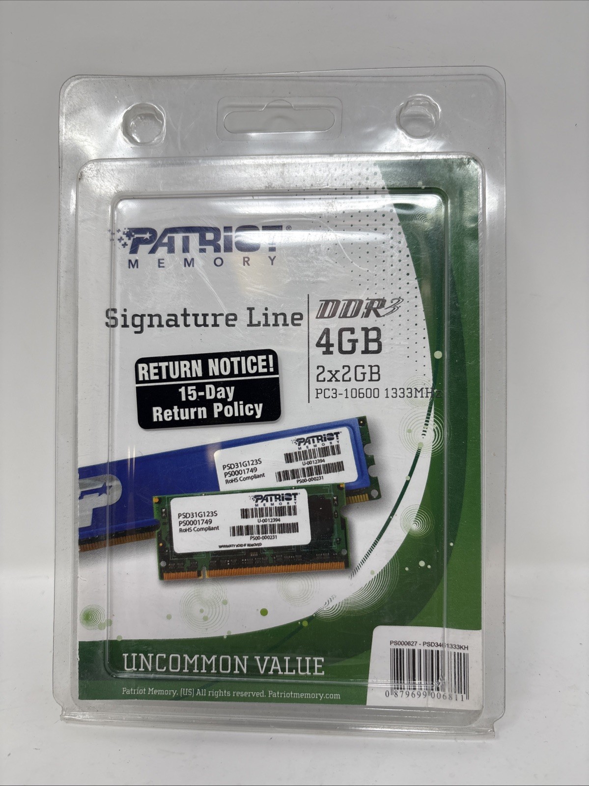 Patriot Memory Signature Line 4GB (2x2GB) DDR3 PC3-10600 (1333MHz) DIMM kit