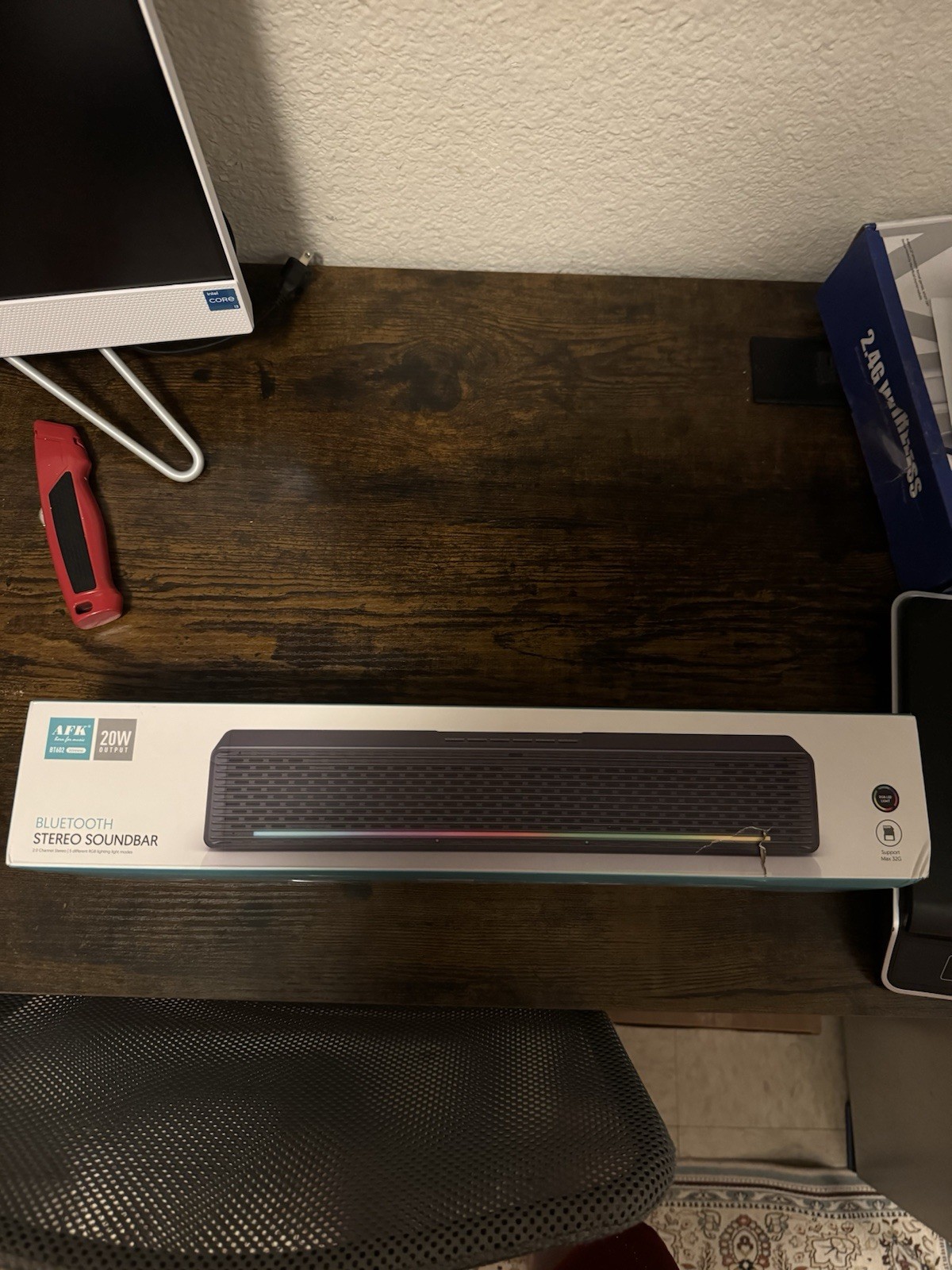 AFK Bluetooth Stereo Soundbar-2.0 Channel Stereo/RGB LED Lighting/V5.1 Wireless
