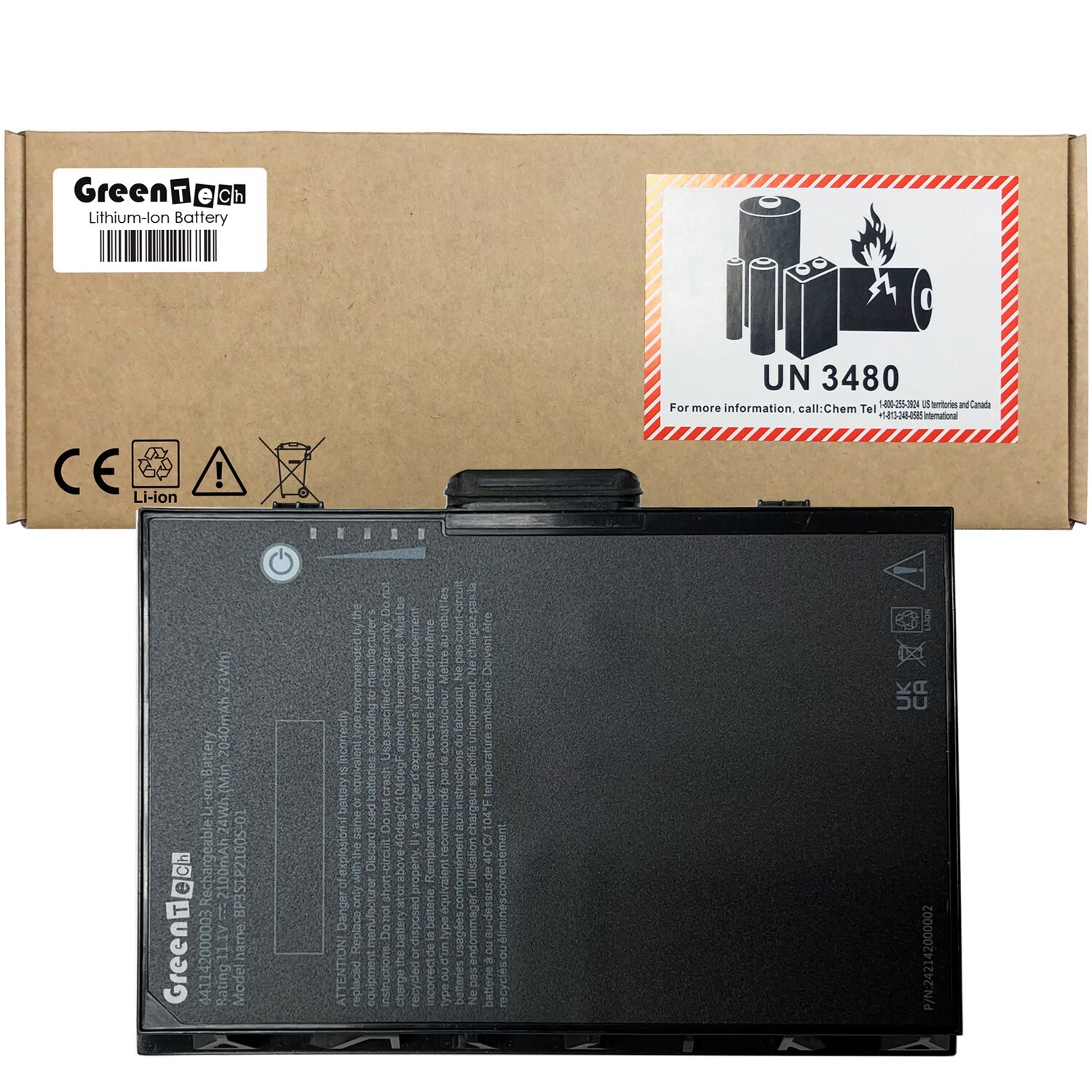 GREENTECH GBM3X4 BATTERY FOR GETAC K120 11.1V 24WHR BP3S1P2100S-01 441142000003