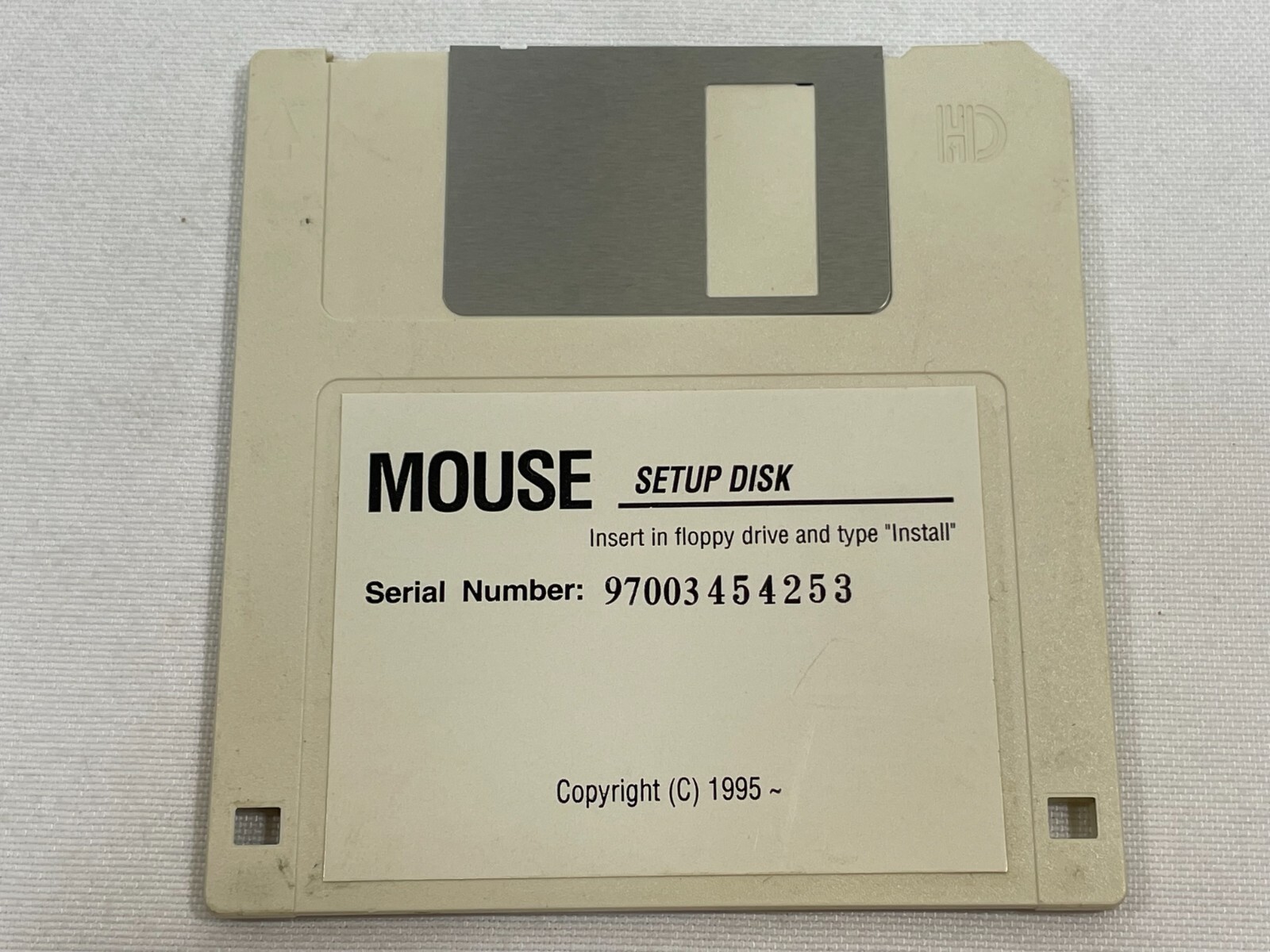Vintage 1995 Mouse Setup Disk PC Computer Software Driver 3.5" Floppy Disk