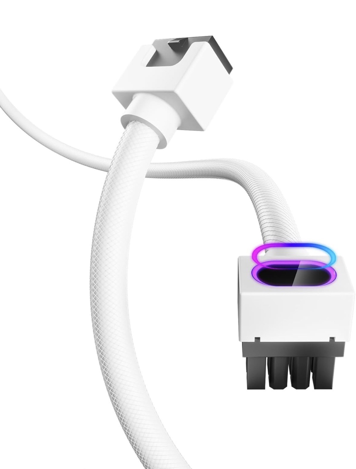 Asiahorse HYDRUS CPU Power Cable (8-Pin EPS) ARGB – White – 30cm - 2 Pack