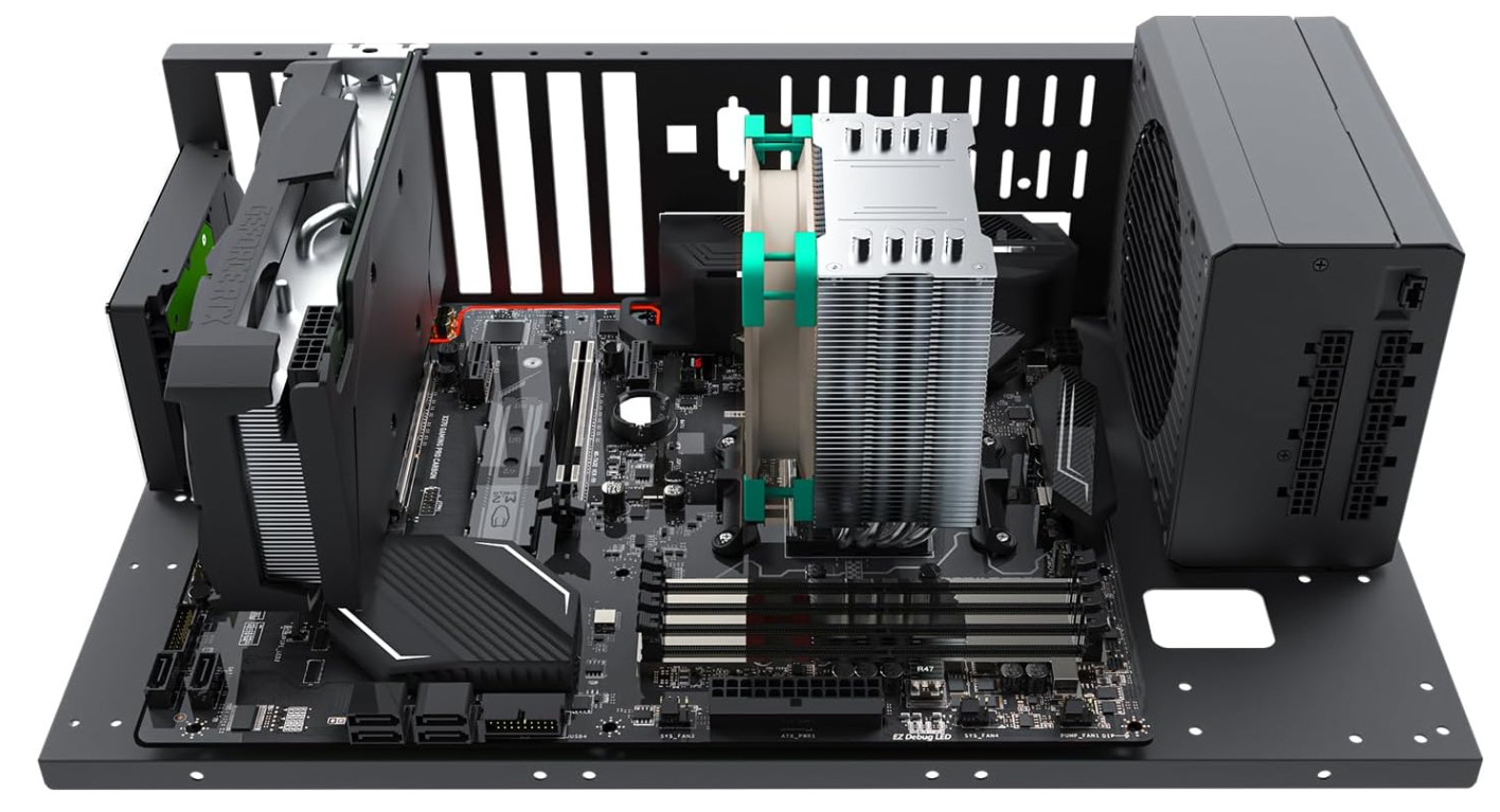 DIY Gaming Computer Case, ATX Open Chassis Case Rack for ATX/M-ATX/ITX