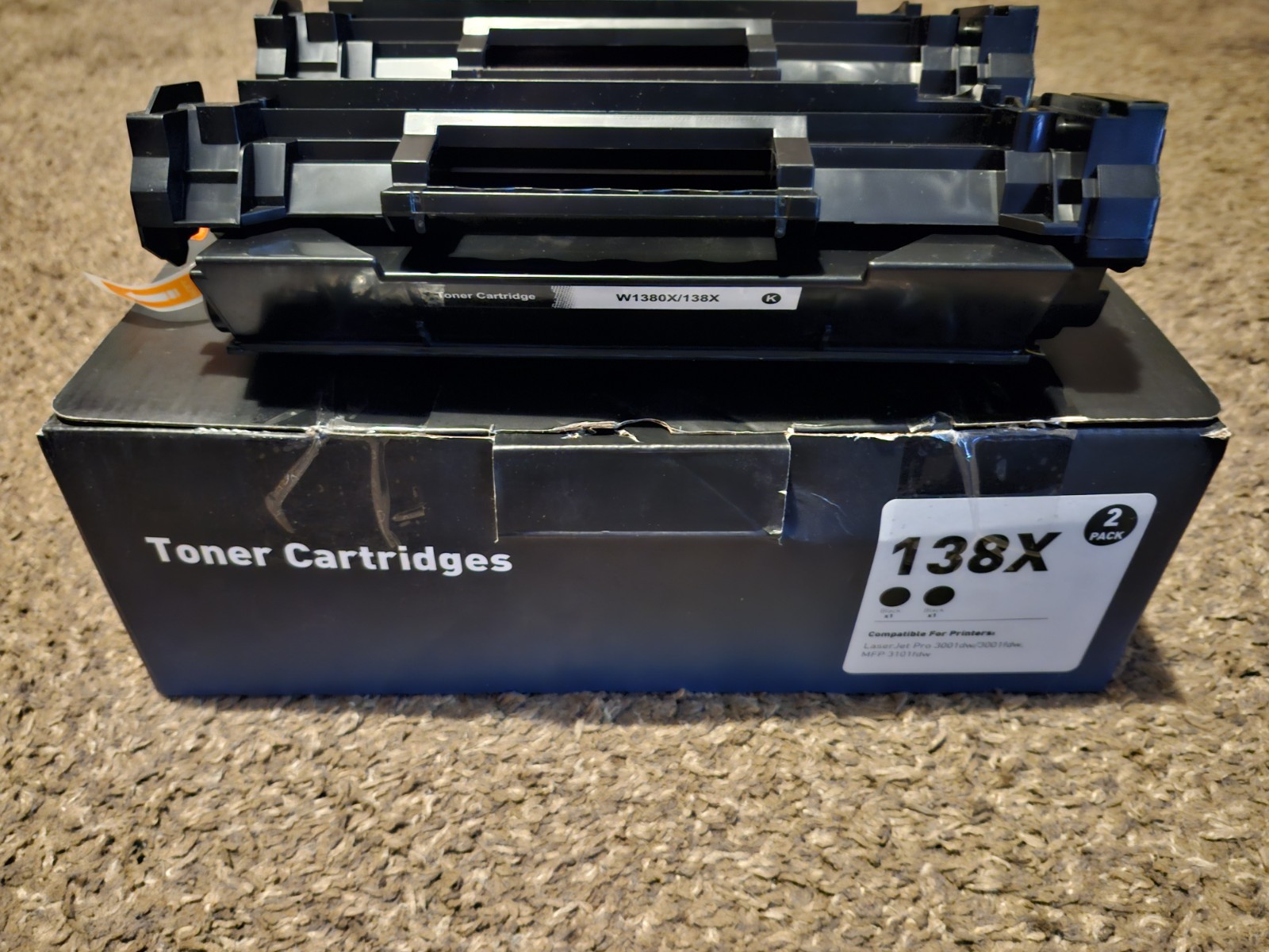138X Black Toner Cartridge 2-Pack with Chip Compatible with HP 138X W1380X 13...